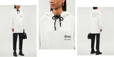 Lottie Logo-Print Cotton-Jersey Hoody, £160 | Anine Bing