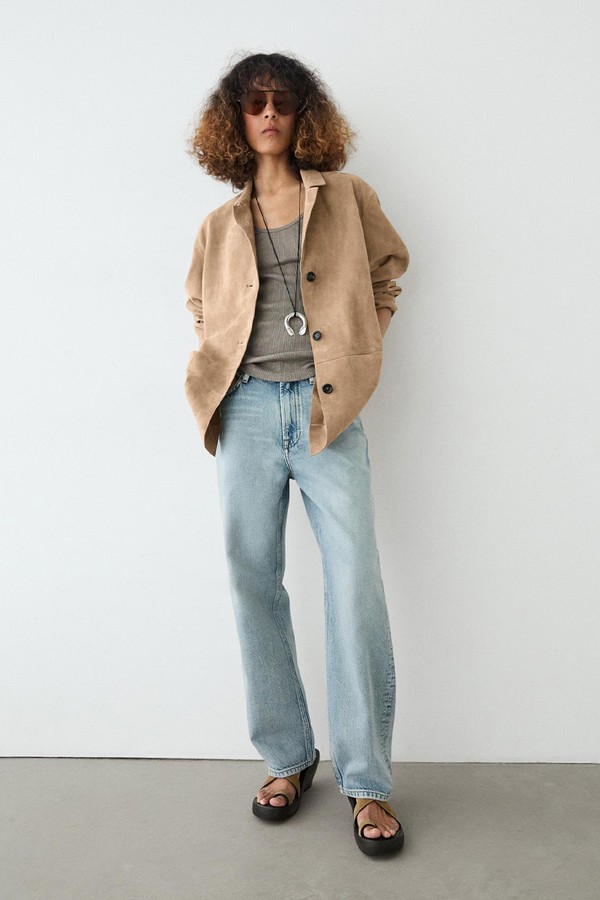 High-Waist Straight-Leg Jeans