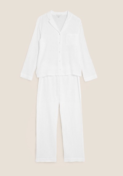 Muslin Rever Collar Pyjama Set