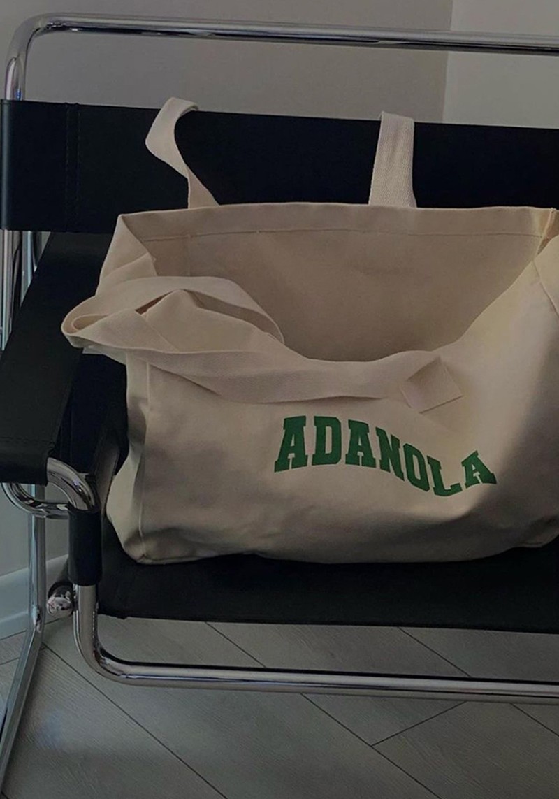 Adanola Varsity Tote Bag - Cream/Green from Adanola