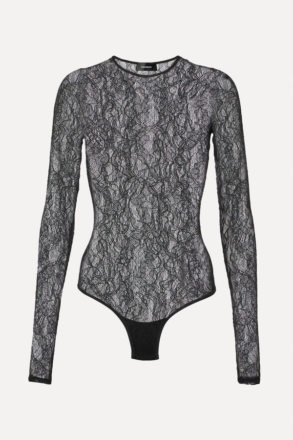 Floral Lace Bodysuit from  Wardrobe.NYC