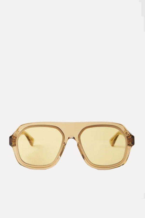 Aviator Acetate & Metal Sunglasses from Bottega Veneta