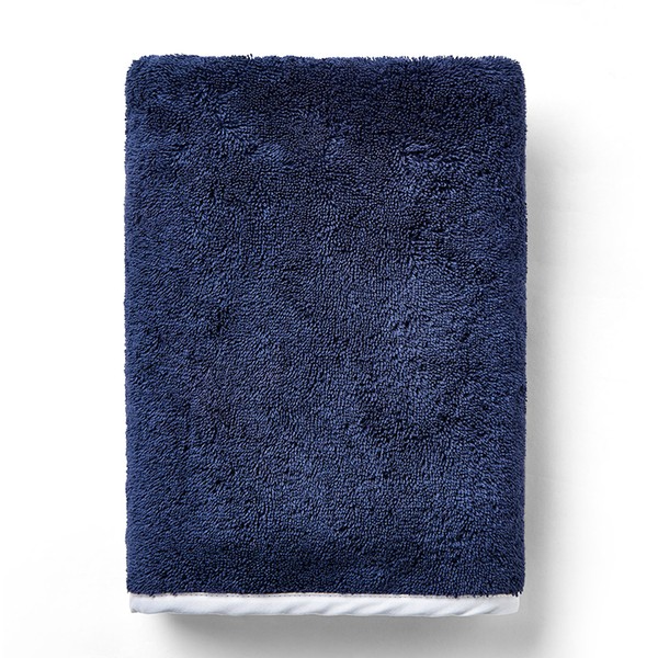 Straight Pique Bath Towel In Navy from Rebecca Udall