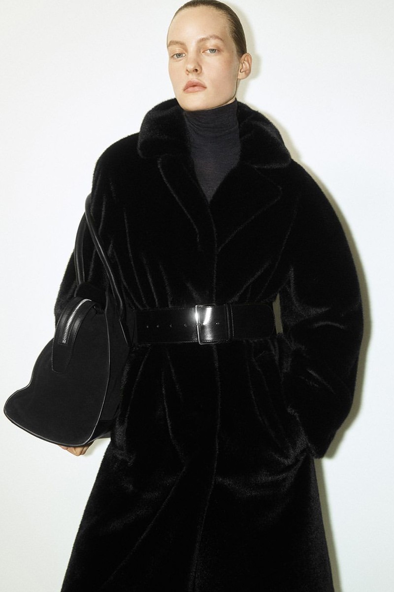 Fur-Effect Long Coat