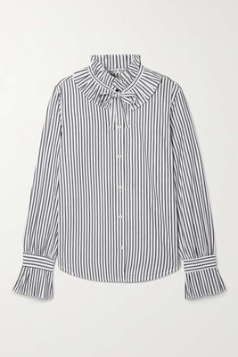 Aurora Ruffled Striped Cotton-Poplin Shirt from Alex Mill
