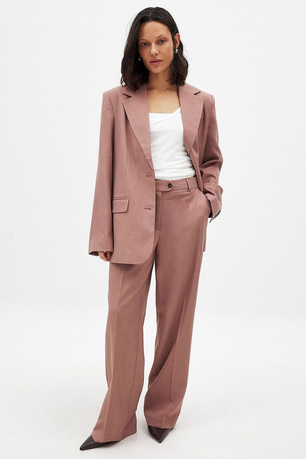 Tailored Mid Waist Suit Pants
