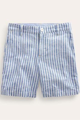 Blue Patterned Chino Shorts from Boden