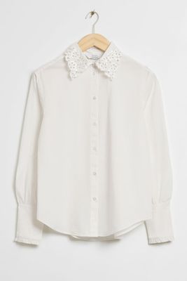 Embroidered Scalloped Edge Shirt from & Other Stories