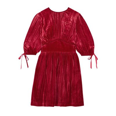 Pleated Velvet Mini Dress from Alexa Chung