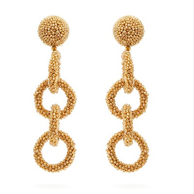 Bead Embellished Drop Earrings from Oscar De La Renta