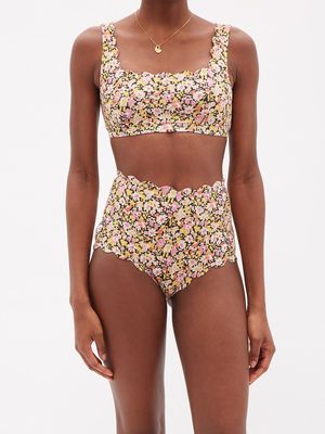 Palm Springs Floral-Print Bikini Top from Marysia 