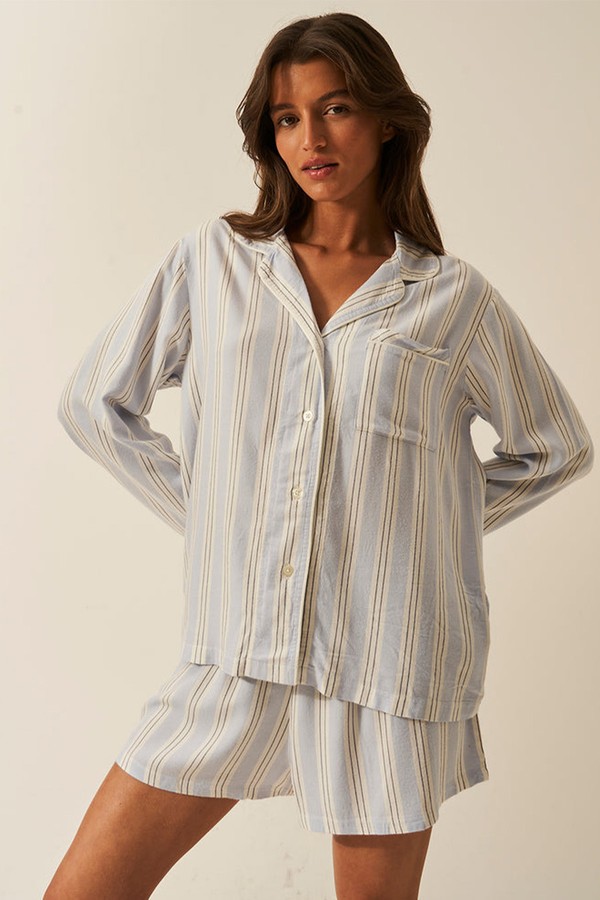Soft Brushed Woven Pyjama Shorts from STRIPE & STARE x Barneby Gates
