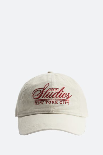 Embroidered-Motif Twill Cap