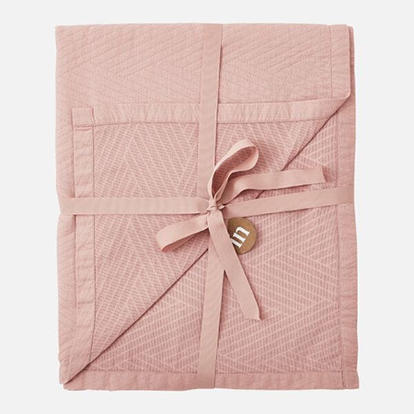 Chevron Matelassé Throw Blush from In Homeware