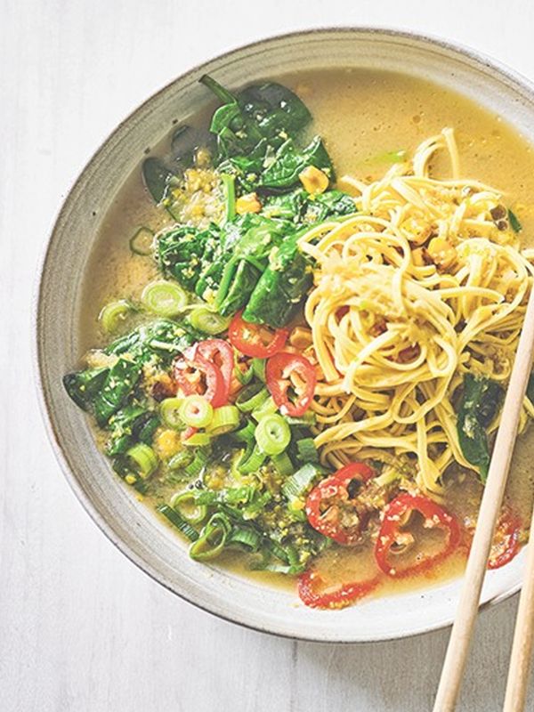 Charred Sweetcorn & Miso Noodle Soup