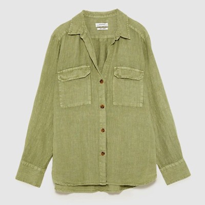 Linen Overshirt With Pockets from Zara