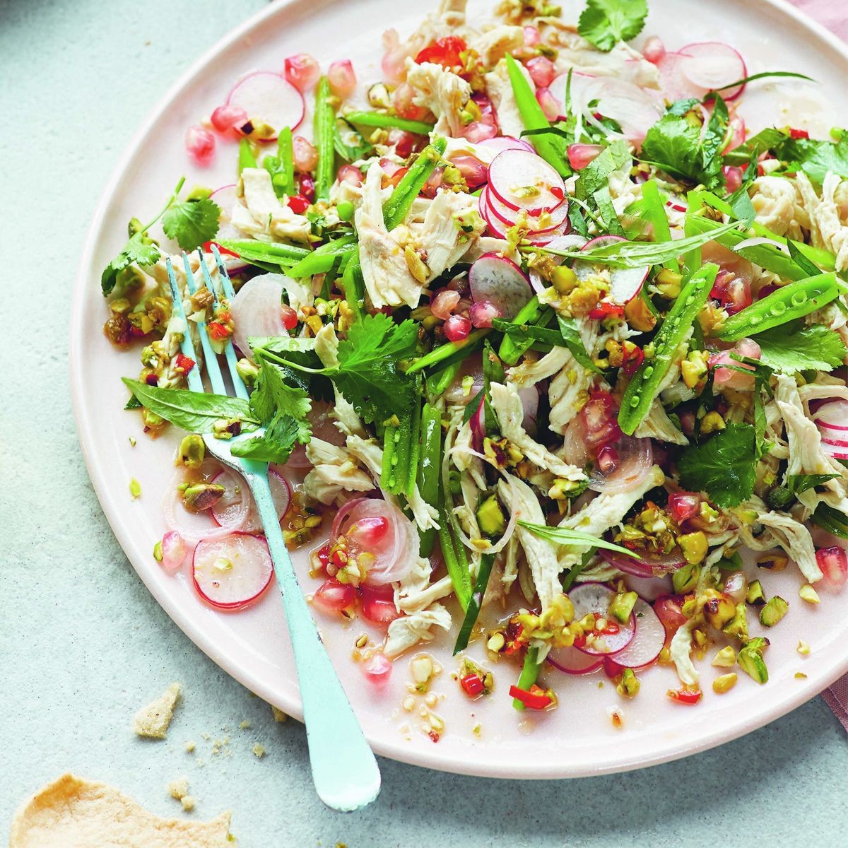 Chicken Salad With Sugar Snap Peas, Vietnamese Coriander & Shallots