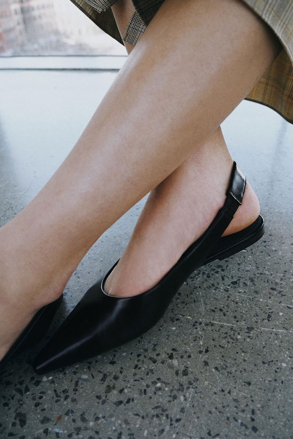 Pointed Toe Slingback Ballet Flats from Zara