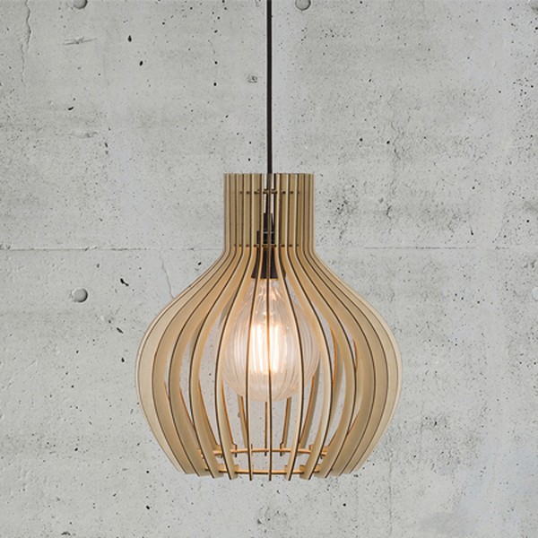 Groa E27 Wood Pendant Light