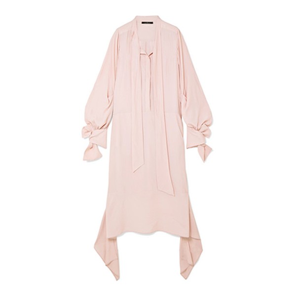 Tie-Detailed Georgette Midi Dress from ROKH