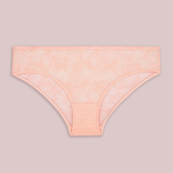 Bold Lace Bikini Brief In Peach 