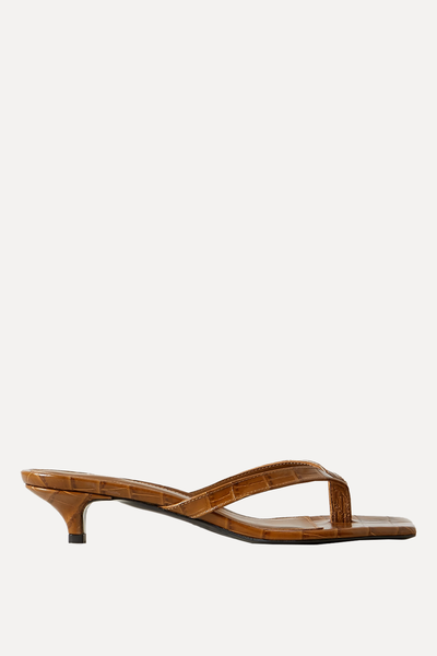 Croc-Effect Leather Sandals from Toteme
