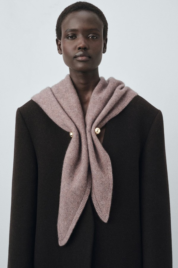 Cashmere-Blend Knitted Shawl from Mango