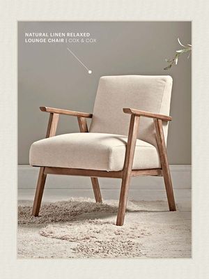 Natural Linen Relaxed Lounge Chair, £279.99