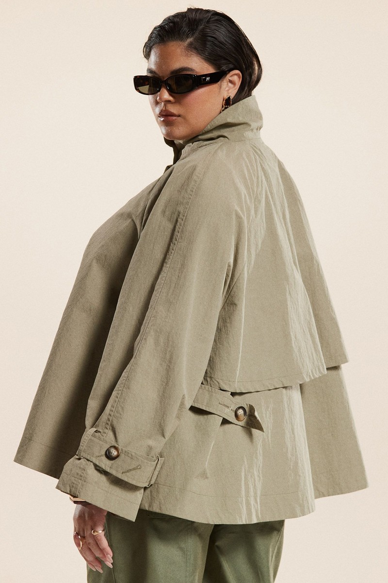 Curve Funnel Neck Cape Back Trench from Asos Design
