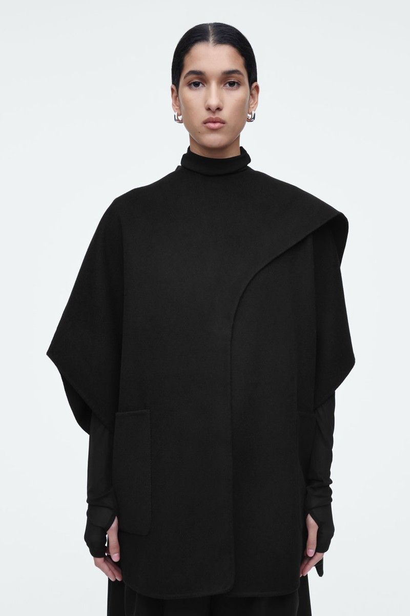  Scarf-Detail Double-Faced Wool Cape from COS