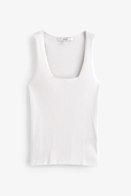 Square Neck Ribbed Vest from Next
