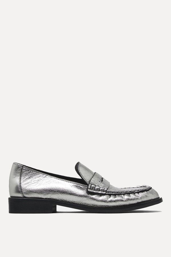 Soft Loafers With Gathered Detail from Massimo Dutti