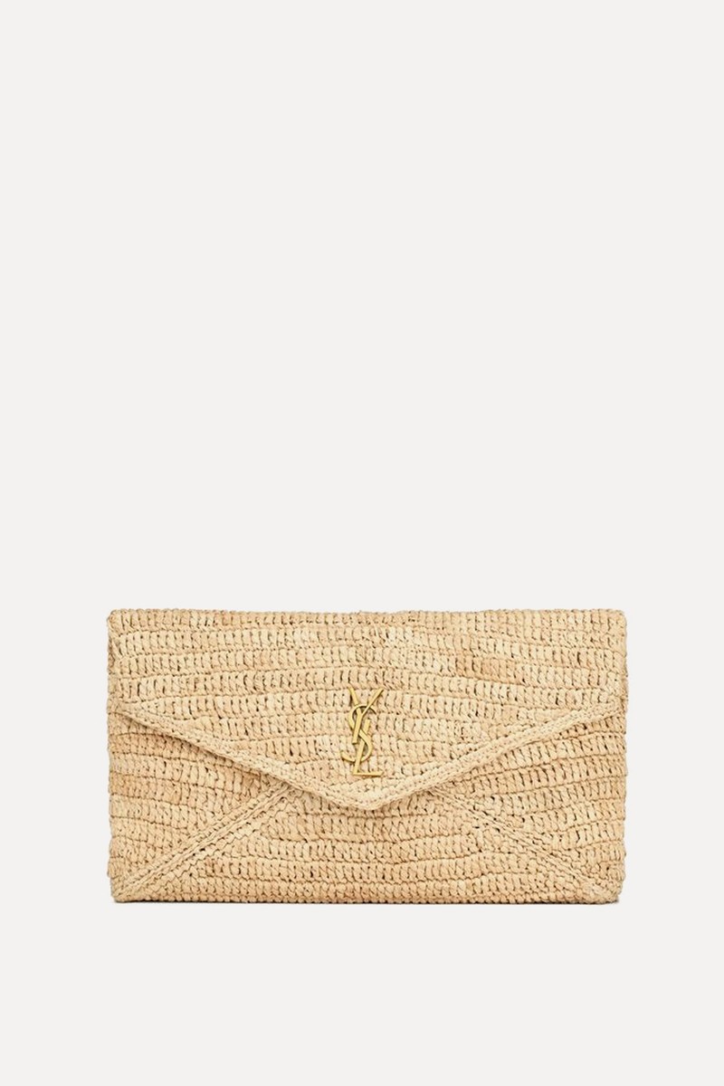 Cassandre Raffia Clutch from Saint Laurent