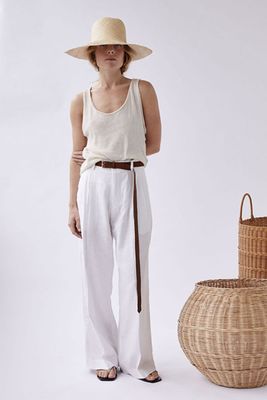 White Organic Cotton Tailored Trouser from Worn Store