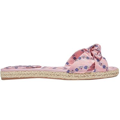 Knotted Floral-Jacquard Espadrille Slides from Tabitha Simmons