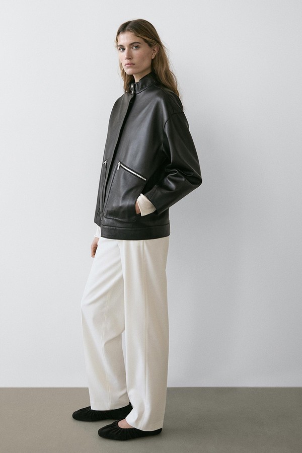 Nappa Leather Jacket With Pocket Details