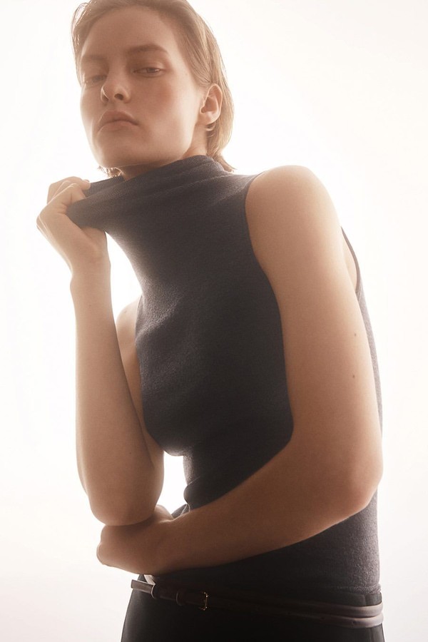 Merino Wool High-Neck Top