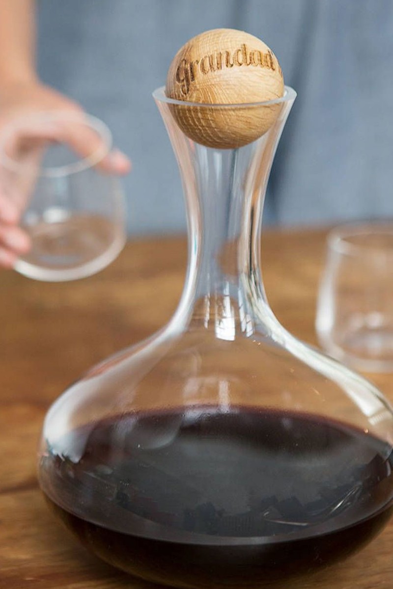 Sagaform Wine Carafe With Personalised Oak Stopper from Lisa Angel