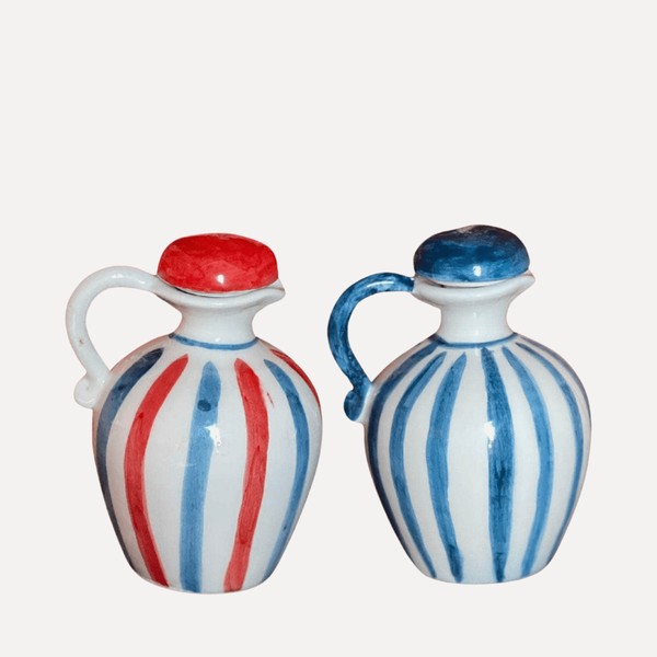 Ceramic Mix & Match Colours Olive Oil & Vinegar Bottles Set from Sveva's Home