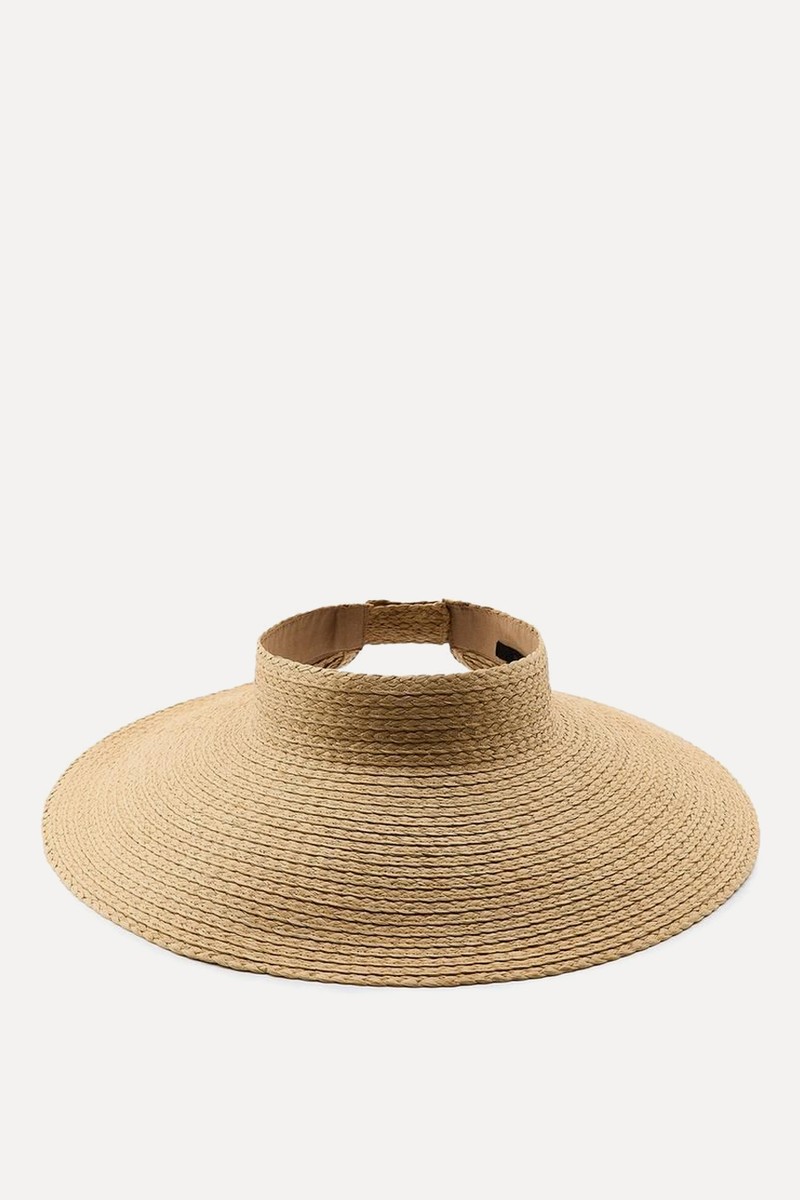 Wide-Brimmed Woven Visor