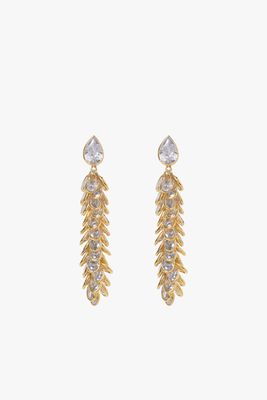 Gold Crystal Drop Earrings from Freya Rose