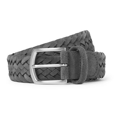 Grey Woven Suede Belt from Anderson's