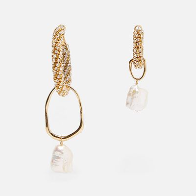 Mismatched Diamanté Pearl Earrings from Zara