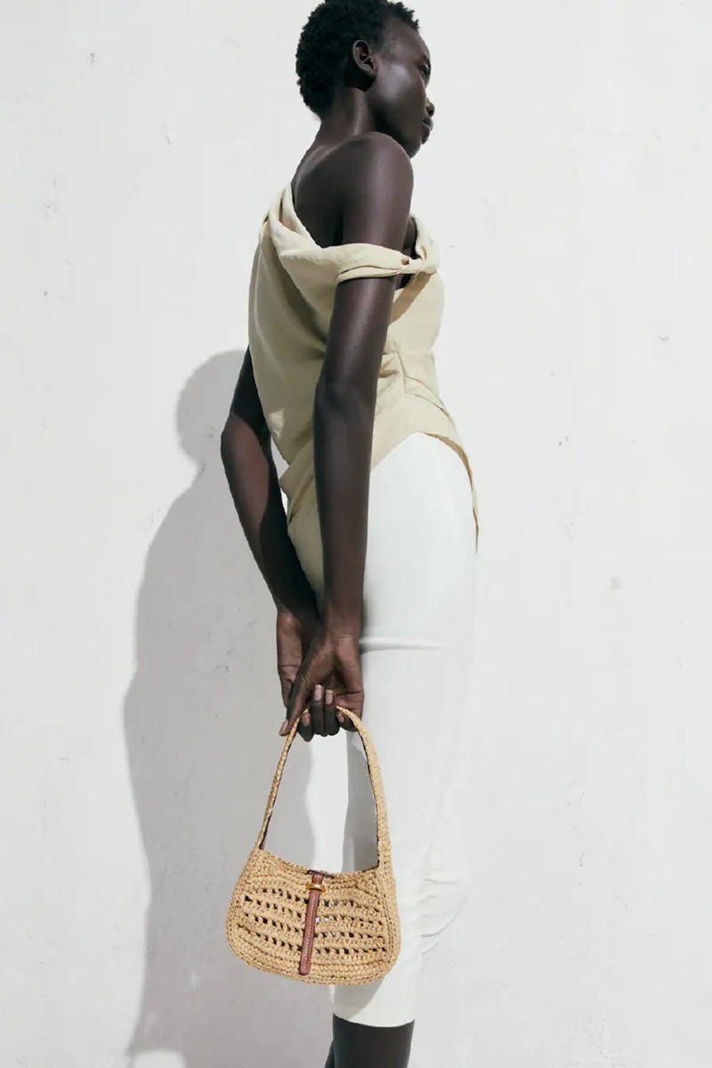 Natural Fibre Shoulder Bag from Mango