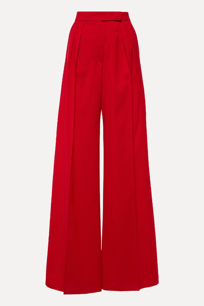 Rimini Pleated Wool-Crepe Wide-Leg Pants from MAX MARA