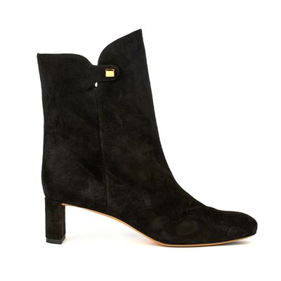 Gaby Mid Heel Suede Ankle Boots from Maison Skorpios