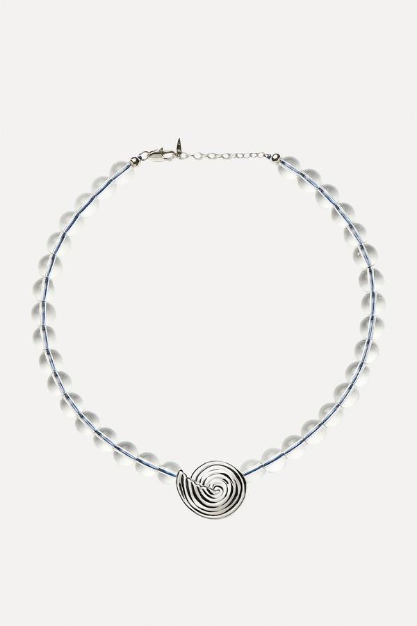 Spiral Gemstone Beaded Pendant Necklace