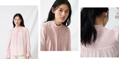 Smocked Blouse With Puff Sleeves, £185 | Maje
