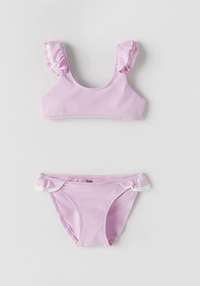 Plain Bikini With Ruffles from Zara