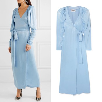 Satin Wrap Maxi Dress from Rotate Birger Christensen